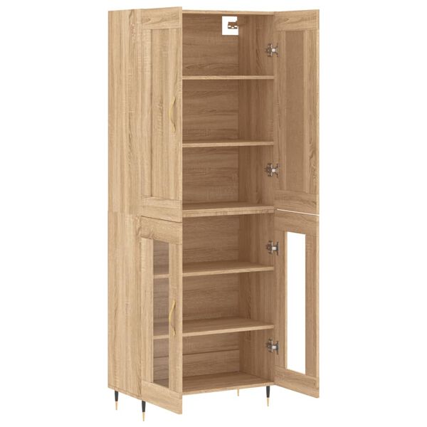 vidaXL Highboard Sonoma Oak 69.5x34x180 cm Engineered Wood