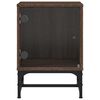 vidaXL Bedside Cabinet with Glass Door Brown Oak 35x37x50 cm