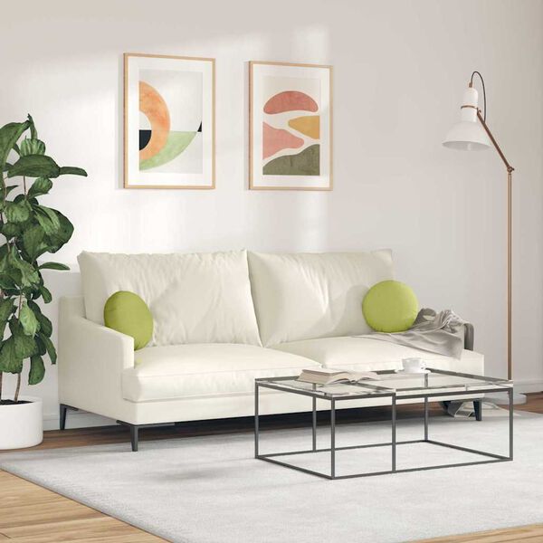 vidaXL Seat Cushions 2 pcs Light Green &Oslash;30 x 13 cm Fabric