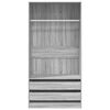 vidaXL Wardrobe Grey Sonoma 100x50x200 cm Engineered Wood