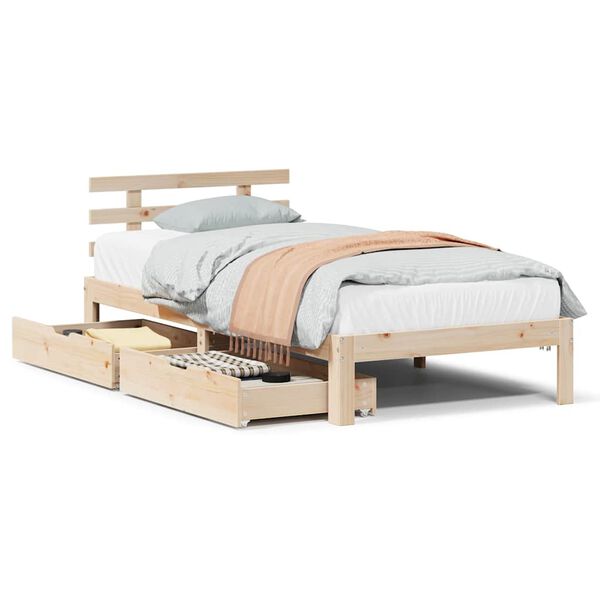 vidaXL Bed Frame with Drawers without Mattress 90x200 cm
