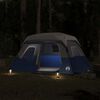 vidaXL Family Tent with LED 6-Person Light Blue Quick Release