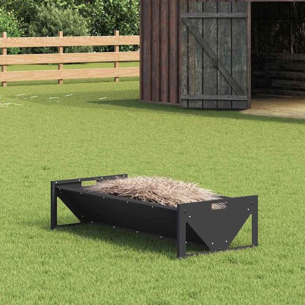 vidaXL Livestock Feeding Trough Black 108 x 50 x 28 cm
