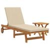 vidaXL Sun Lounger Reclining 1-person 2 pcs Brown Solid Acacia Wood