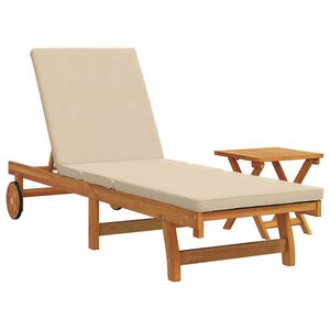 vidaXL Sun Lounger Reclining 1-person 2 pcs Brown Solid Acacia Wood