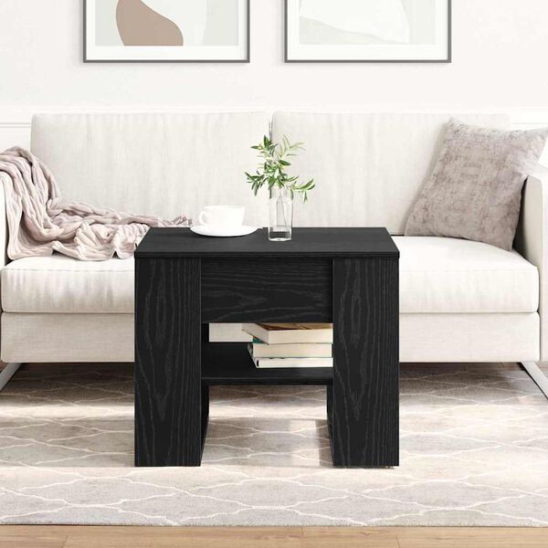 vidaXL Coffee Table Black Oak 55.5 x 55 x 45 cm Engineered Wood