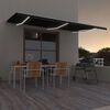 vidaXL Manual Retractable Awning with LED 600x300 cm Anthracite