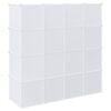 vidaXL Storage Cube Organiser with 16 Cubes and Hanging Rods PP