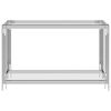vidaXL Side Table Silver 120x40x78 cm Stainless Steel and Glass