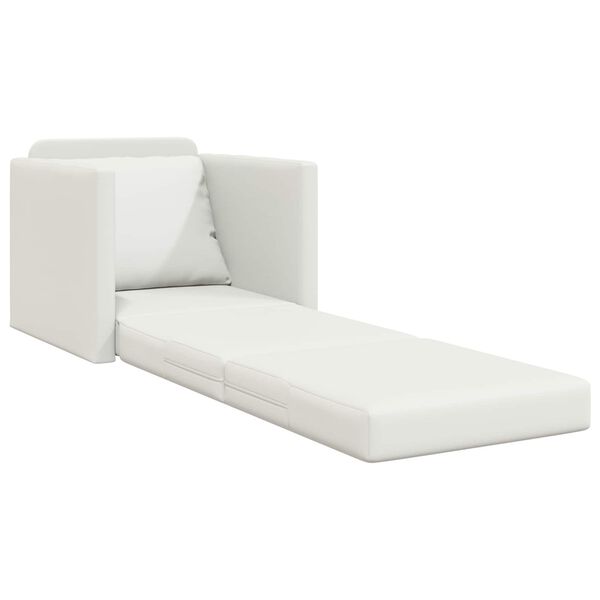 vidaXL Folding Sofa Bed White 74 x 77 x 81 cm PVC