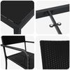 vidaXL Garden Dining Set with Cushion 3 pcs Black Poly Rattan