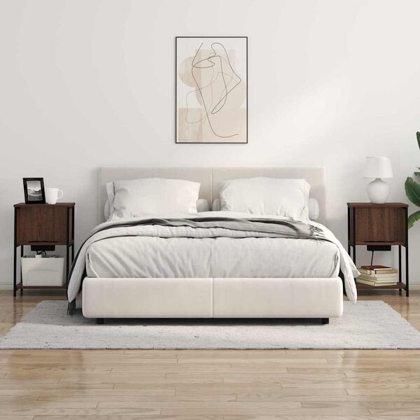 vidaXL Bedside Cabinet Brown Oak 38 x 31 x 61 cm Engineered Wood