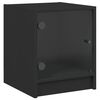 vidaXL Bedside Cabinet with Glass Door Black 35x37x42 cm