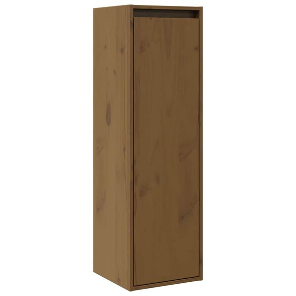 vidaXL Wall Cabinet Honey Brown 30x30x100 cm Solid Pinewood