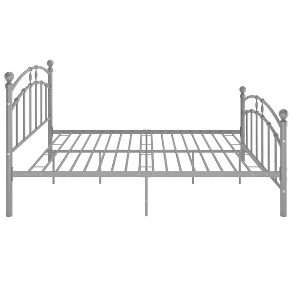 vidaXL Bed Frame without Mattress Grey Metal 140x200 cm