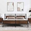 vidaXL Metal Bed Frame without Mattress Brown Oak 193x201 cm