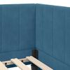 vidaXL Corner Bed Frame with Headboard Blue 100 cm x 200 cm Velvet