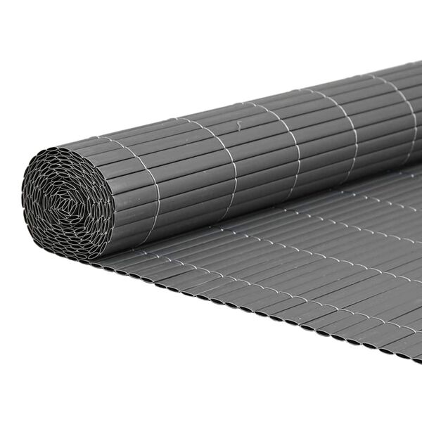 vidaXL Garden Fence Double-Sided Grey 1.8x3 m PVC