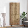 vidaXL Highboard 2 pcs Artisan Oak Engineered Wood and Glass