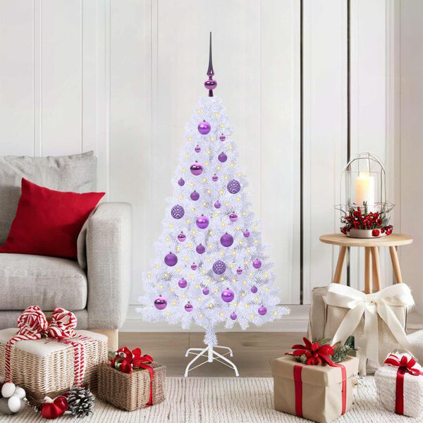 vidaXL Artificial Christmas Tree with Stand White 120 cm PVC and Steel