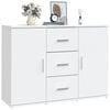 vidaXL Sideboard White 91x29.5x65 cm Engineered Wood