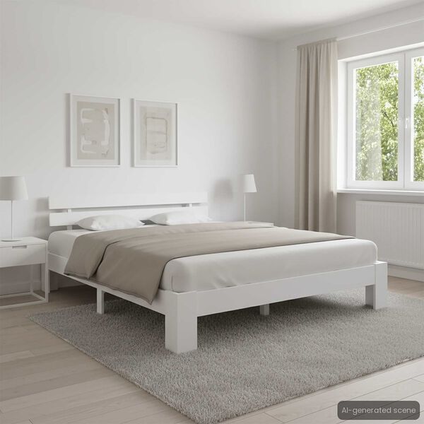 vidaXL Bed Frame without Mattress White 180x200cm Solid Wood Pine