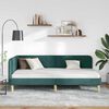vidaXL Corner Bed Frame with Headboard Dark Green 90 x 190 cm Fabric