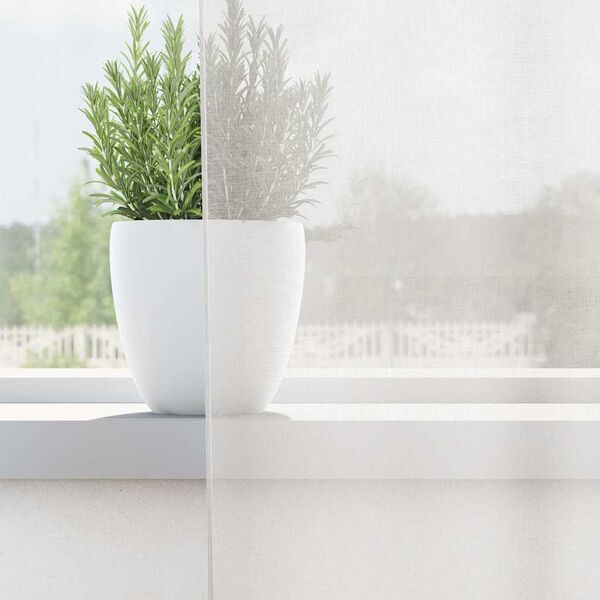 vidaXL Voile Curtains with Rod Pockets 2 pcs White