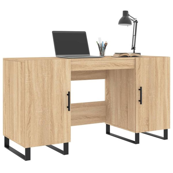vidaXL Desk Sonoma Oak 140x50x75 cm Engineered Wood