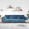 vidaXL Velvet Sofa with Cushion Blue 208 cm Velvet