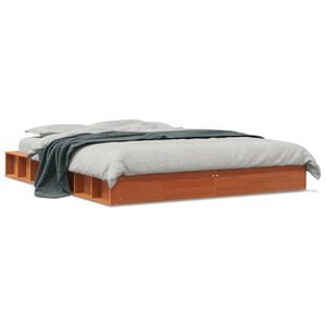 vidaXL Bed Frame without Mattress Wax Brown 150x200 cm Solid Wood Pine