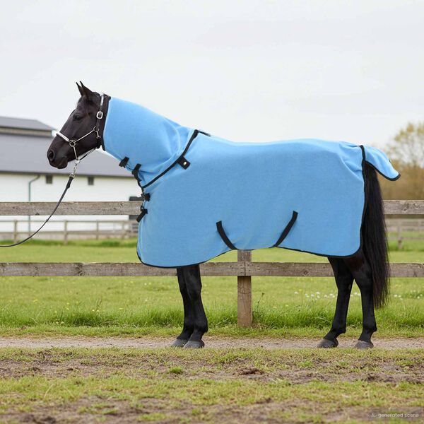 vidaXL Horse Blanket Full Aqua 75 cm Polyester