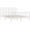 vidaXL Bed Frame without Mattress White King Size Solid Wood Pine