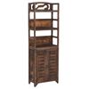 vidaXL Display Cabinet Dark Brown 46x24x140cm Solid Paulownia Wood