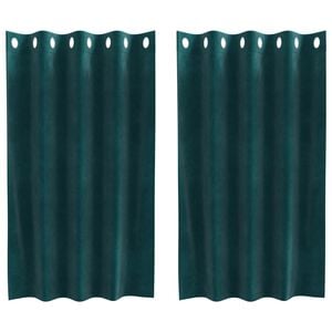 vidaXL Blackout Curtains 2 pcs Dark Green 140 x 140 cm Velvet