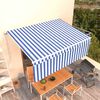 vidaXL Manual Retractable Awning with Blind 4x3m Blue&White