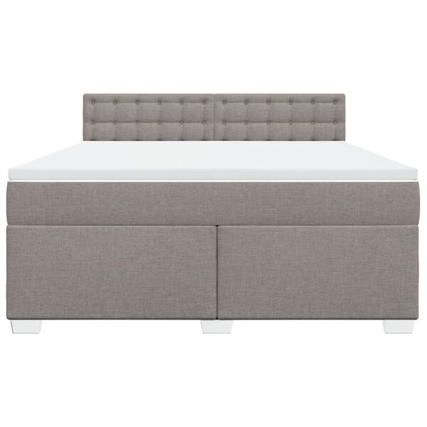 vidaXL Box Spring Bed with Mattress Taupe 180x200 cm Fabric
