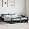 vidaXL Bed Frame without Mattress Dark Grey Solid Pinewood 140x200 cm (322092+2x321990)