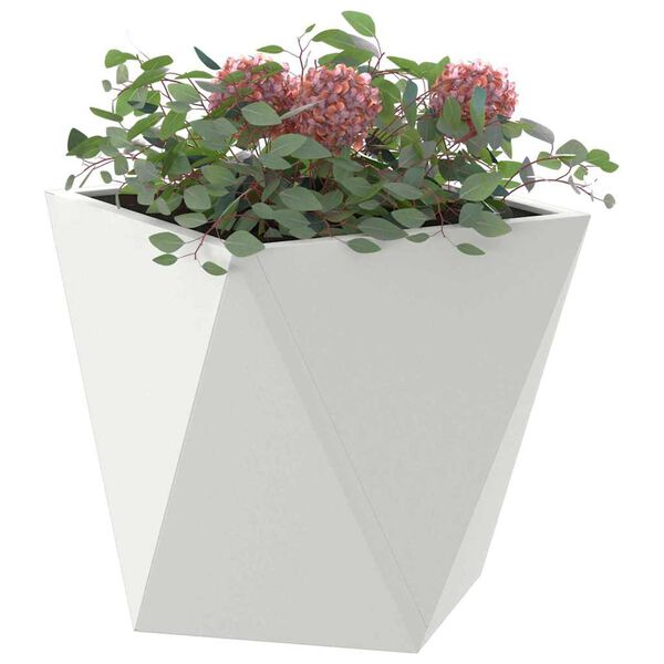 vidaXL Planter White 30 x 30 x 30 cm Steel