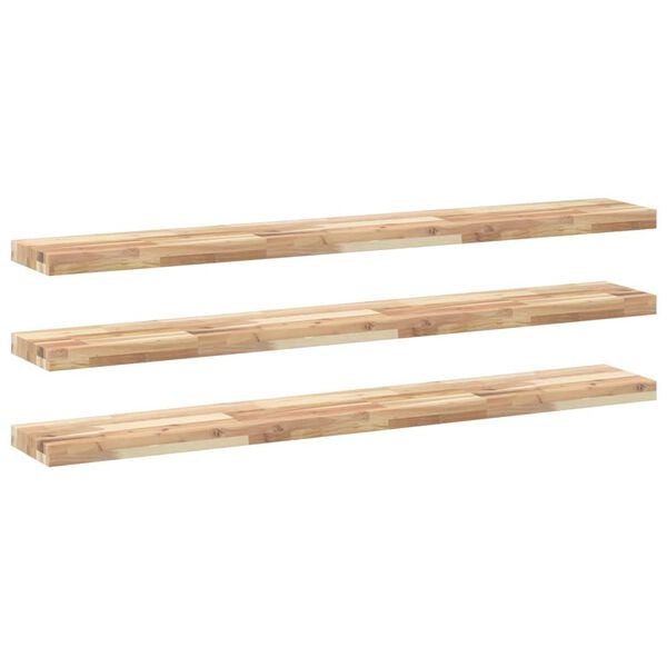 vidaXL Floating Shelves 3 pcs 120x20x4 cm Untreated Solid Wood Acacia