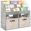 vidaXL Kids Bookshelf with Storage Concrete Grey 72.5 x 29.5 x 69 cm