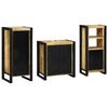 vidaXL Bathroom Furniture Set 3 pcs Brown and Black Solid Mango Wood