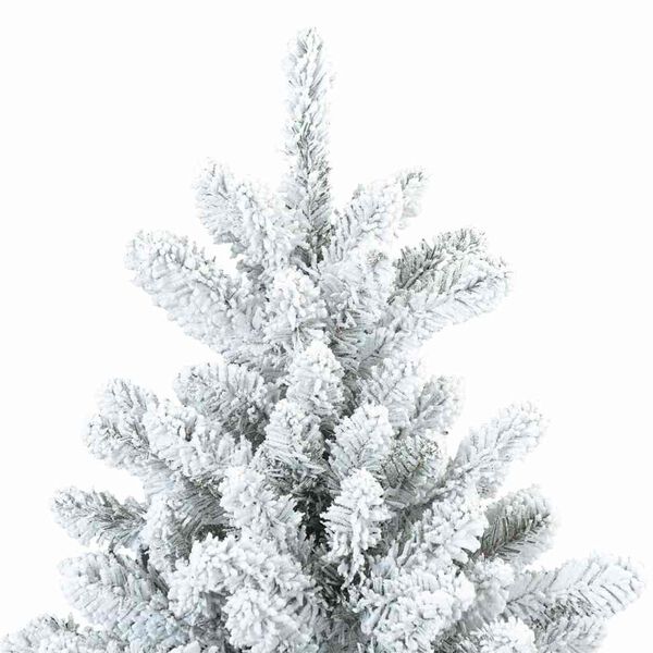 vidaXL Artificial Hinged Christmas Tree Snow Flocked White 240 cm