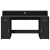 vidaXL Desk with LED Lights Black 160x55x91 cm Engineered Wood