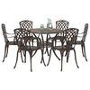 vidaXL Garden Dining Set 7 pcs Bronze Aluminium