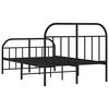 vidaXL Metal Bed Frame without Mattress with Footboard Black 120x190cm