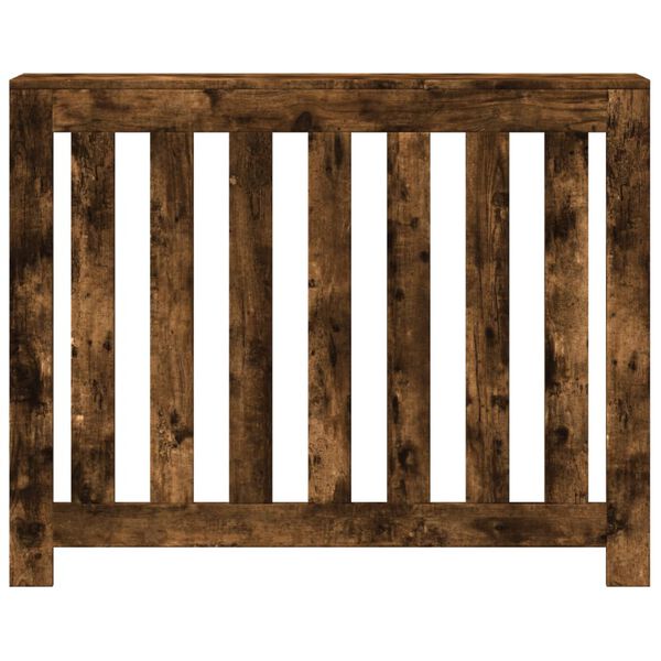 vidaXL Radiator Cover Smoked Oak 104x20x82 cm Engineered Wood
