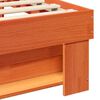 vidaXL Bed Frame with Headboard Wax Brown 140 x 190 cm Solid Pine Wood