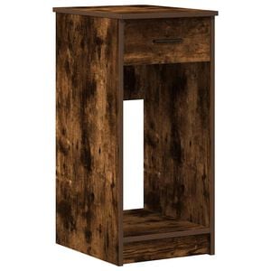 vidaXL Computer Tower Stand with Drawer Smoked Oak 35x45x77 cm
