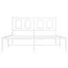 vidaXL Metal Bed Frame without Mattress with Headboard White 140x200cm